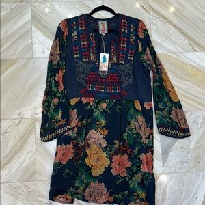 Johnny Was Floral Long Sleeve Dress